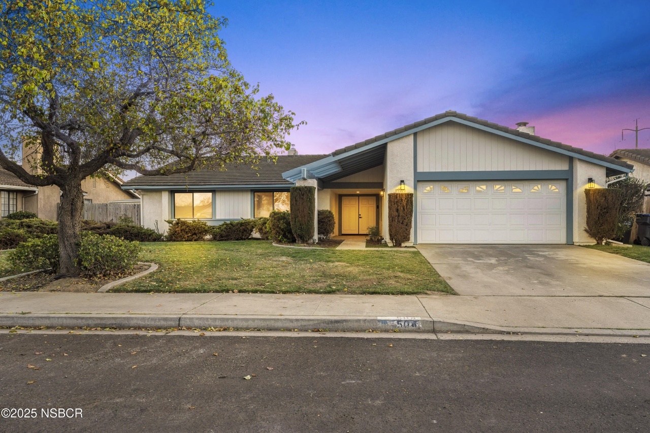 Recently sold home in Santa Maria CA — ranch style single story twilight listing — Ursula Santana Realtor BHHS CA DRE #01965452